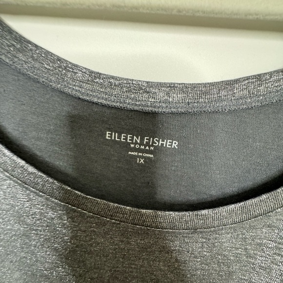 Eileen Fisher Organic Linen Silver Metallic Shimmer Tank, EUC, Size, 1, no flaws - Picture 3 of 8